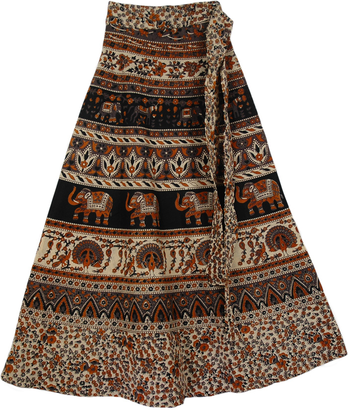 inka Animals Ethnic Wrap Long Skirt
