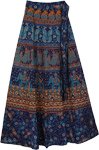 Chathams Blue Ethnic Wrap Long Skirt