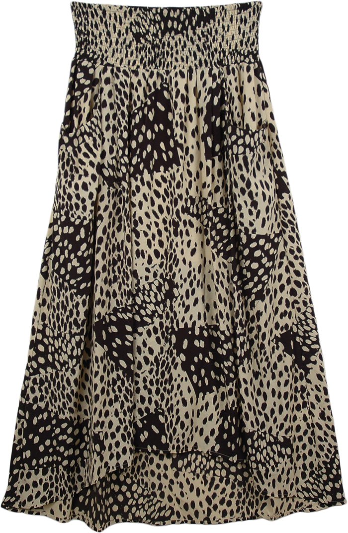 Flirty Animal Print Maxi High Low Skirt