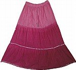 Pink Cotton Sequin Long Skirt