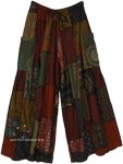 Profuse Patchwork Wide Leg Bohemian Pants