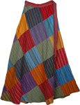 Siksika Striped Patchwork Wrap Skirt