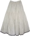 White Royal Crinkle Long Skirt