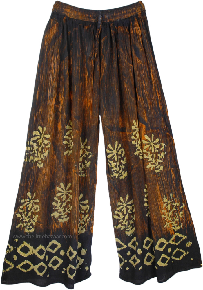 Wide Leg Batik Printed Boho Pants