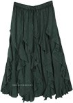 Forest Fairy Green Curved Tier Frill Skirt