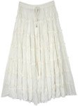 Flush Fairy White Multi Tiered Full Cotton Skirt