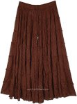 Dark Choco Seven Tiered Full Cotton Skirt