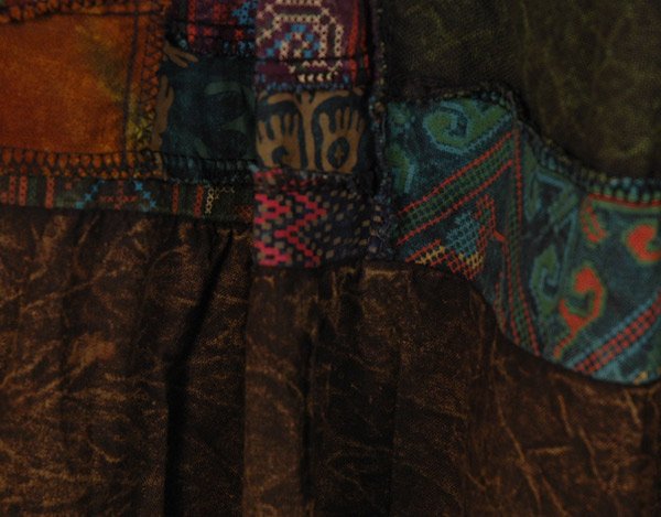Deep Earth Cotton Patchwork Maxi Skirt
