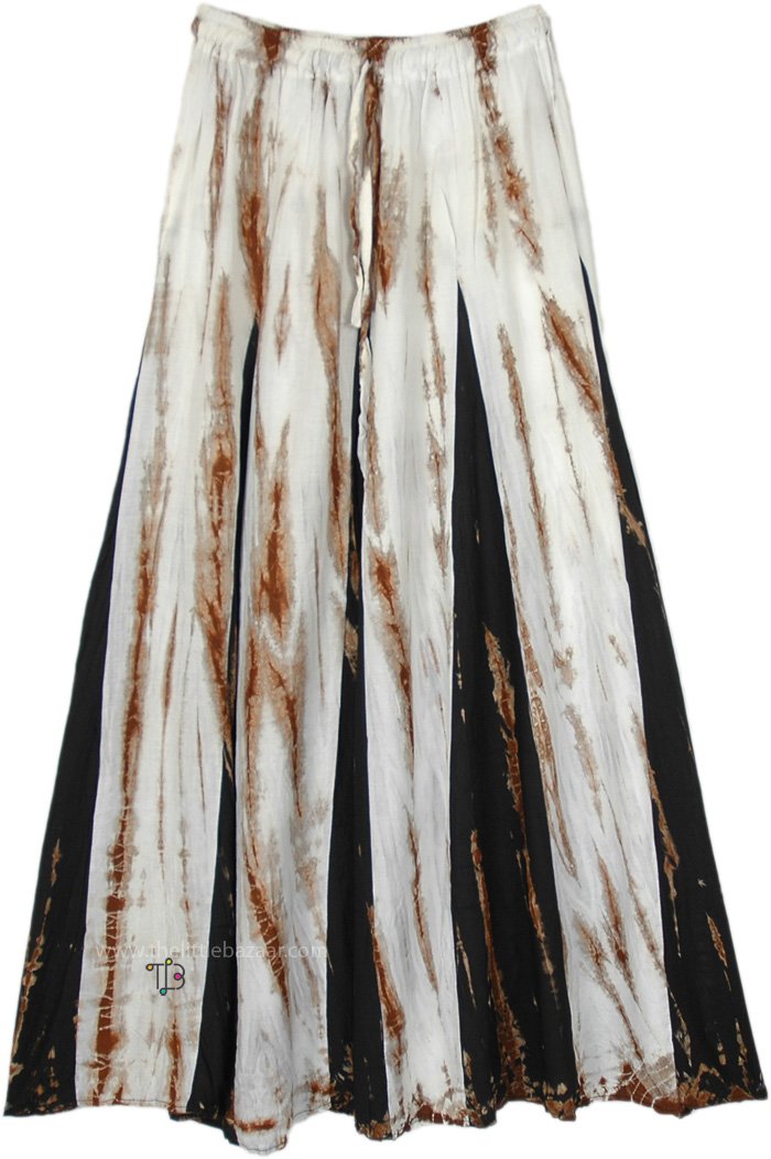 Icy Rock Tie Dye Panels Long Maxi Boho Skirt