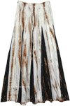 Icy Rock Tie Dye Panels Long Maxi Boho Skirt