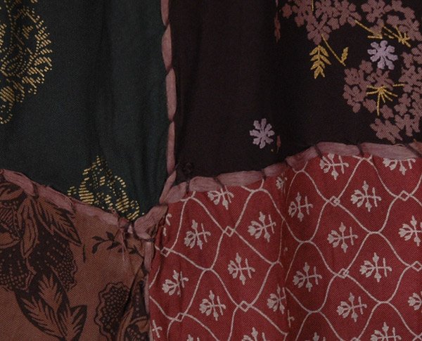 Mauve Media Mixed Patchwork Rayon Long Skirt