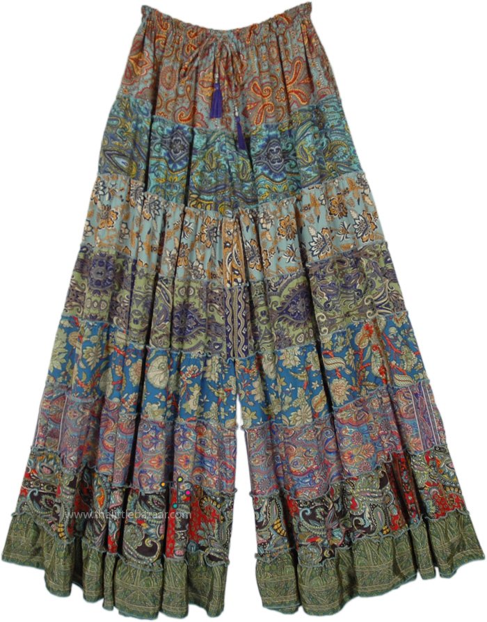 Forest Beauty Panels Split Skirt Long Pants | Multicoloured | Split ...