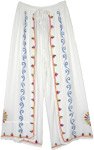 Milk White Overlap Front Slit Bohemian Pants