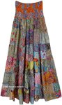 Prismatic Multi Patchwork Sustainable Long Skirt