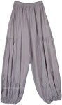 Chic Grey Solid Rayon Harem Trousers