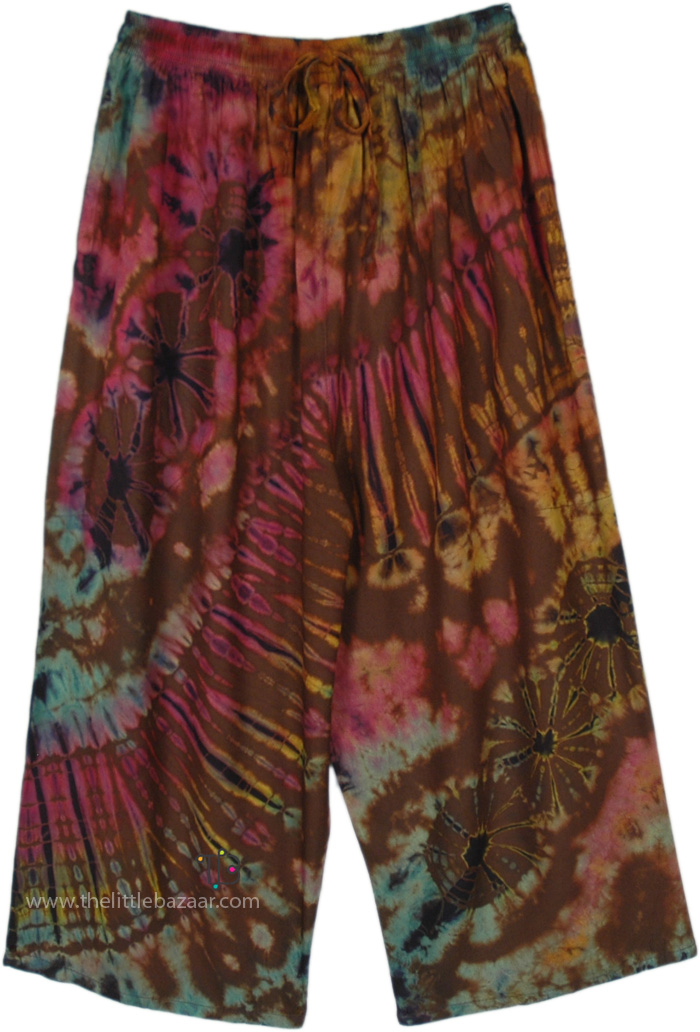 Mystic Hues Rayon Boho Capri Pants