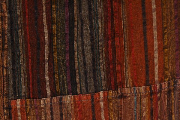 Wood Bark Patchwork Pants with Pockets