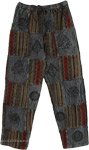 Charcoal Patchwork Hippie Tribal Unisex Pants