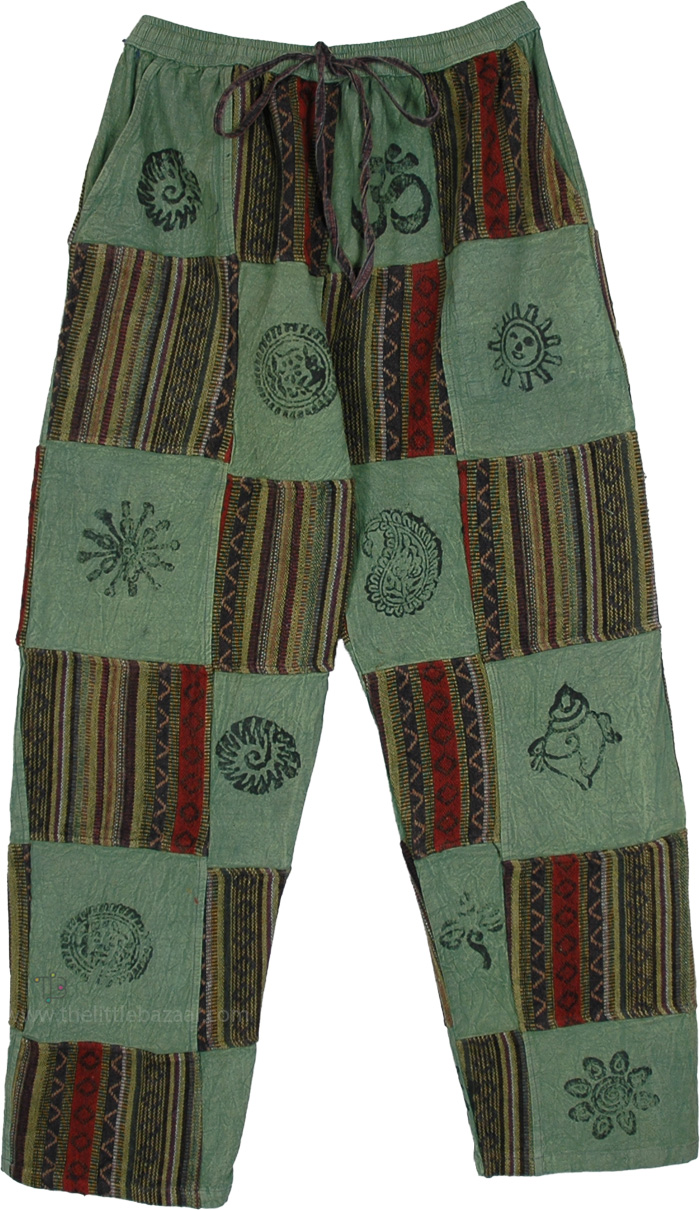 Earth Adventure Patchwork Hippie Tribal Pants