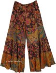 Earthy Paisley Parade Bohemian Cotton Pants