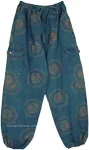 Free Spirit Bohemian Teal Harem Cotton Pants