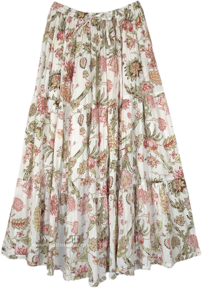 Garden Party Floral Cotton Maxi Skirt