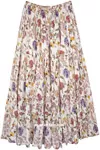 Summer Luncheon Blooms Cotton Maxi Skirt