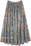 Grey Garden Long Cotton Panel Skirt