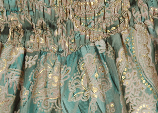 Green Gold Flowy Wide Leg Pants