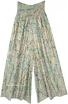 Green Gold Flowy Wide Leg Pants