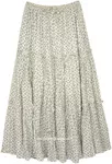 Gold Herb Long Cotton Tiered Skirt