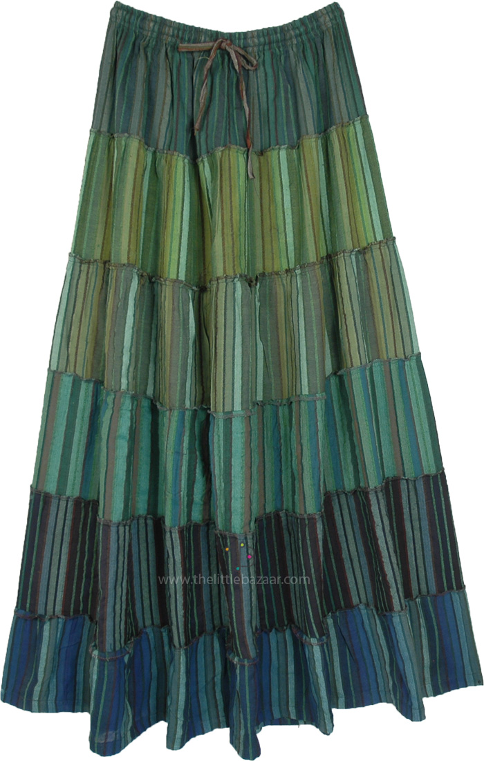Greenwood Damsel Cotton Panels Maxi Skirt