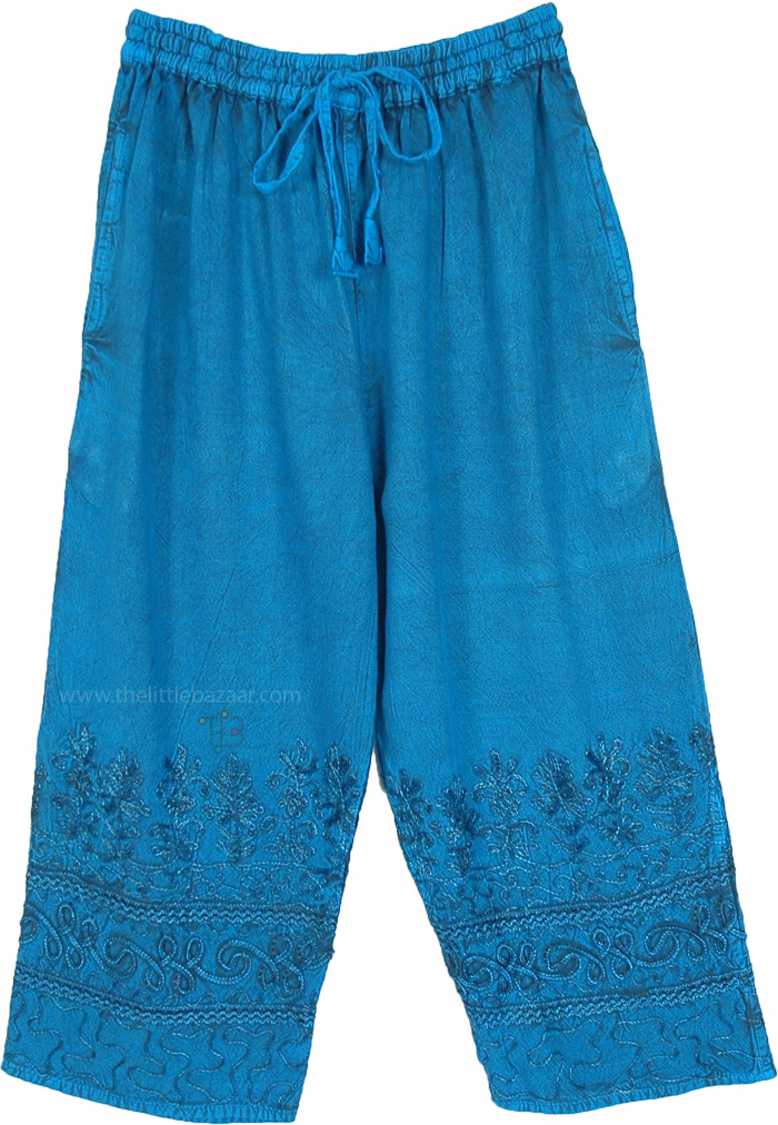 Blue Breeze Embroidered Relaxed Fit Pants