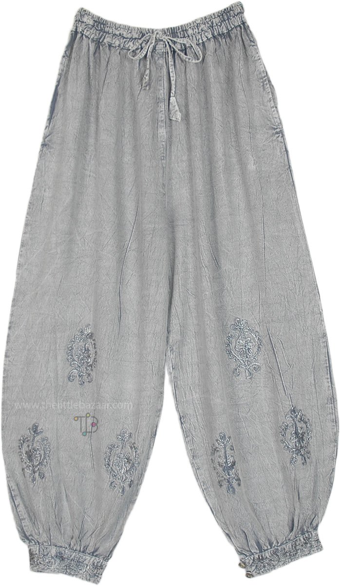 Grey Waters Harem Pants with Pockets