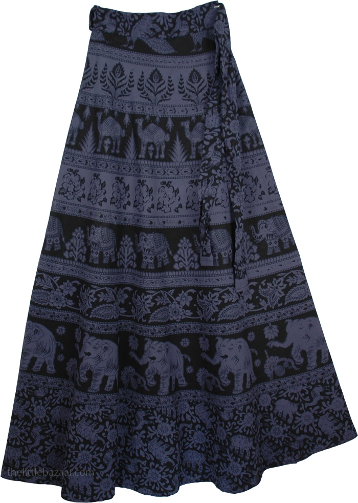 Blue Bayoux Long Tie Around Skirt