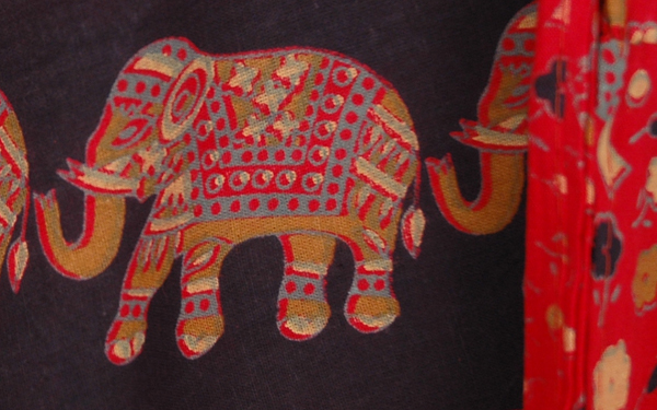 Block Print Red Blood Long Wrap Skirt