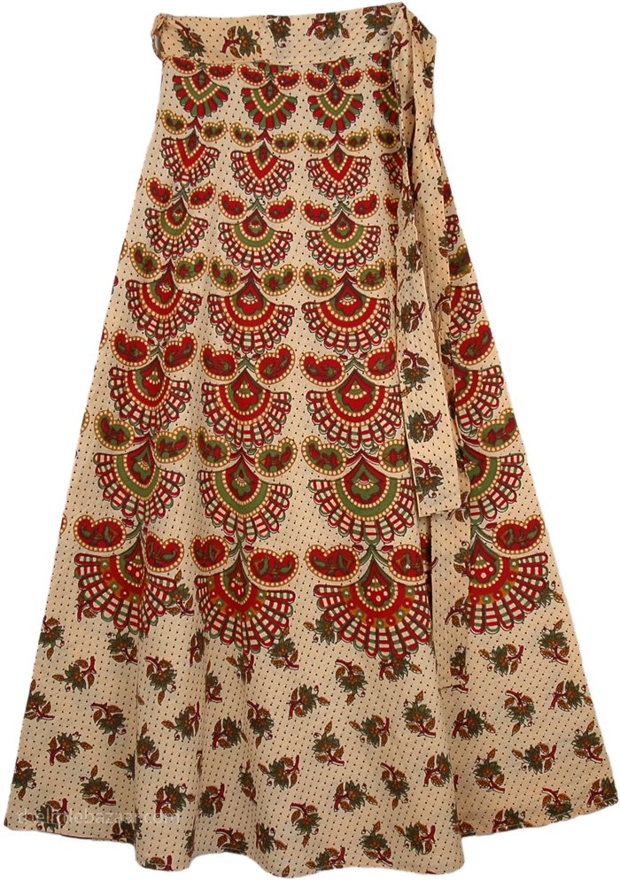 Aztec Mid Calf Length Skirt Wrap Around | Wrap-Around-Skirt