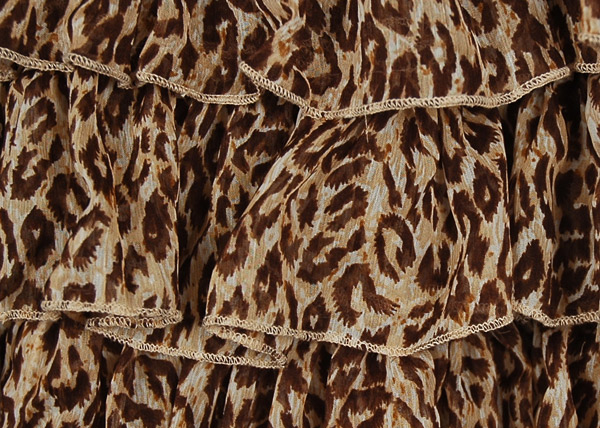 Leopard Print Womens Ruffle Skirt