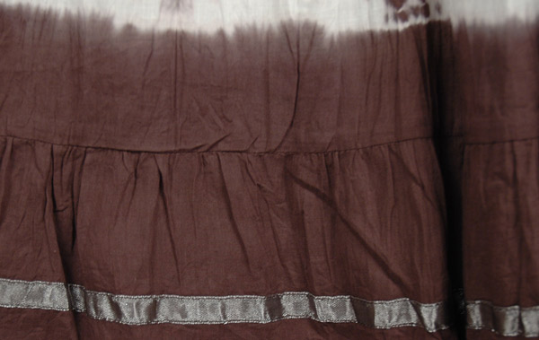 Brown and White Tie Dye Skirt