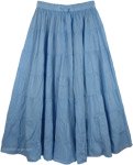 Glacier Blue Light Cotton Skirt