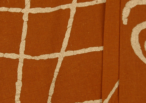 Peru Tan Golden Painted Skirt Cotton