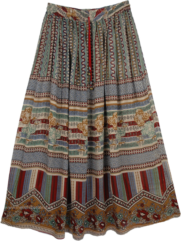 Tan Rayon Ethnic Skirt