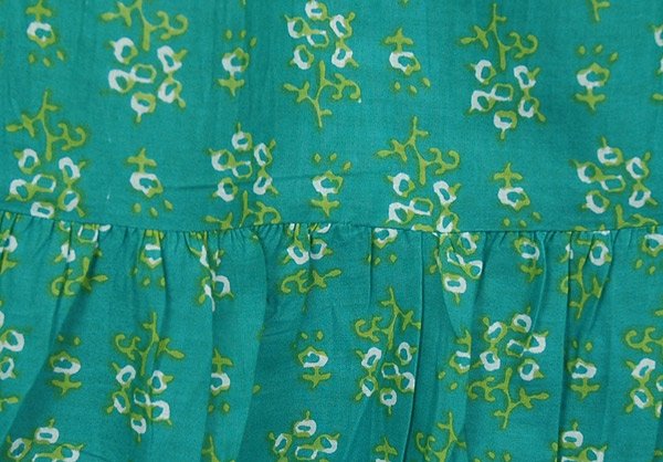 Aqua Forest Cotton Print Long Skirt