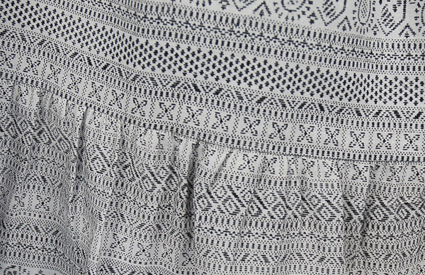 Black White Everyday Cotton Paisley Skirt