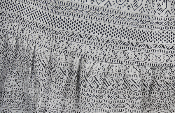 Black White Everyday Cotton Paisley Skirt