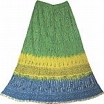 Crinkle Long Skirt Bohemian Chic