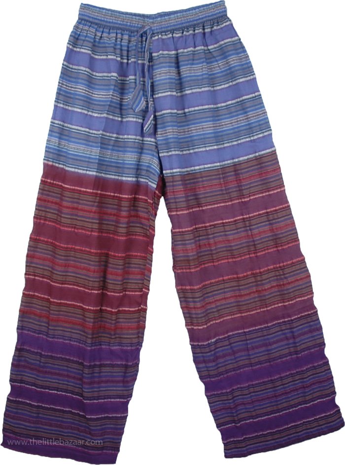 Purple Hues Seersucker Cotton Pajama Pants | Purple | Split-Skirts ...