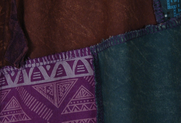 Plus Size Wise Purple Handmade Patchwork Pants