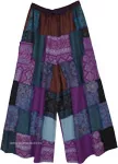 Plus Size Wise Purple Handmade Patchwork Pants