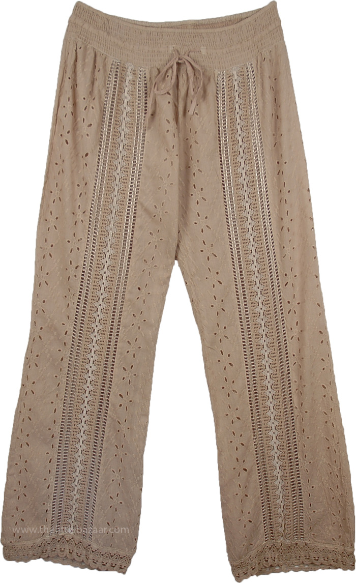 Eyelet Lace Sandrift Womens Pant